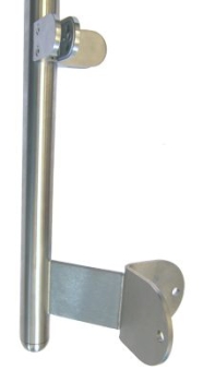 Eckpfosten seitlich, 4 Glasklemmen 50/40 mm, Sonderanfertigung